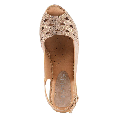 Patrizia Women's Iolite Wedge Sandal, Taupe, 6.5-7
