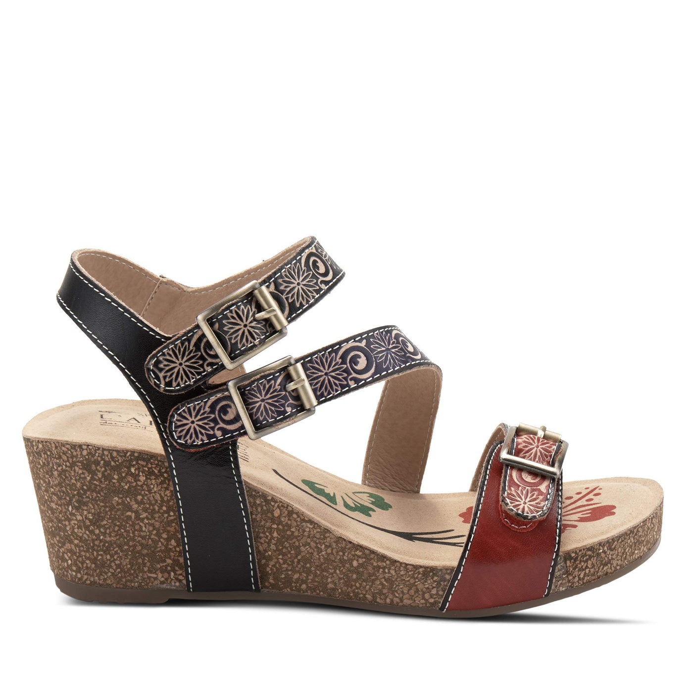 L’Artiste by Spring Step Women's Tanja Sandal, Red Multi, 6.5-7