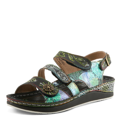 L�Artiste by Spring Step Women's Sumacah-bm Slide Sandal, Black/Multi, 38 EU/7.5-8 M US