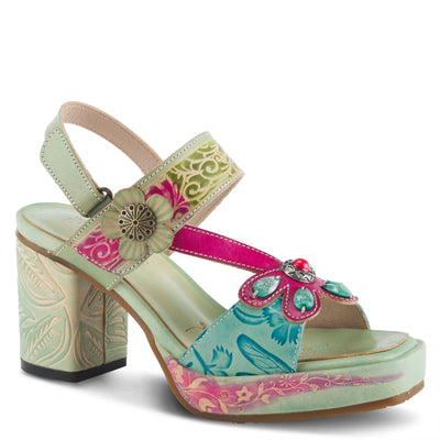 Spring Step L'Artiste Women's Gomma High Heel Sandal Mint Green Multi EU 36 / US 5.5-6