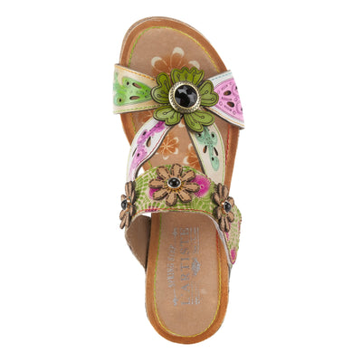 Spring Step L'Artiste Women's Adelanda Slide Sandal White Multi EU 35 / US 5
