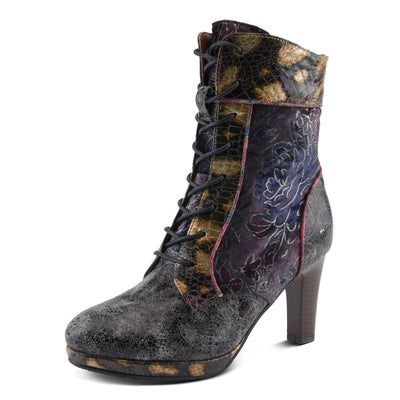 Spring Step L'Artiste Abra Women's Bold Bootie - Fierce Fashionista, Chic & Stand-Out Ankle Boots Pewter Multi EU 37 / US 6.5-7