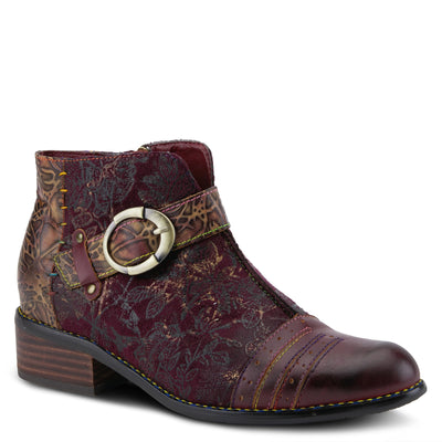 L'Artiste Women's Georgiana Chelsea Boot – Hand-Painted Leather with Metallic Microsuede, Decorative Buckle, and Rainbow Stitching Purple Multi EU 37/6.5-7