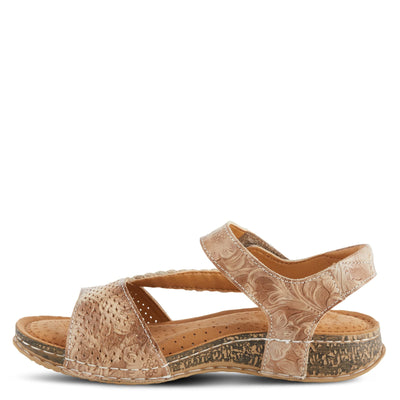 Spring Step L'Artiste Popular Sandals for Women - Ankle Strap Sandal with Hook & Loop - Hand Painted Ladies Sandals for Womens - Grey EU 35 / US 5