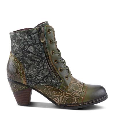 Spring Step L'Artiste Avyanna Women's Floral Velvet Bootie - Romantic Vibe, Glamorous Ankle Boots for Date Nights Olive Multi EU 36 / US 5.5-6