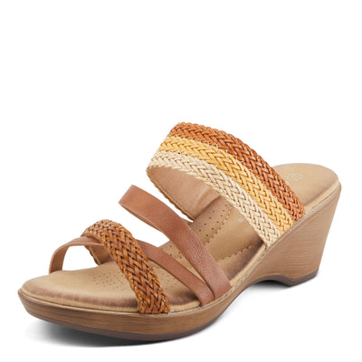 PATRIZIA Women's MAHINA Cross-Strapped Wedge Sandals Brown Multi EU 41 / US 9.5-10