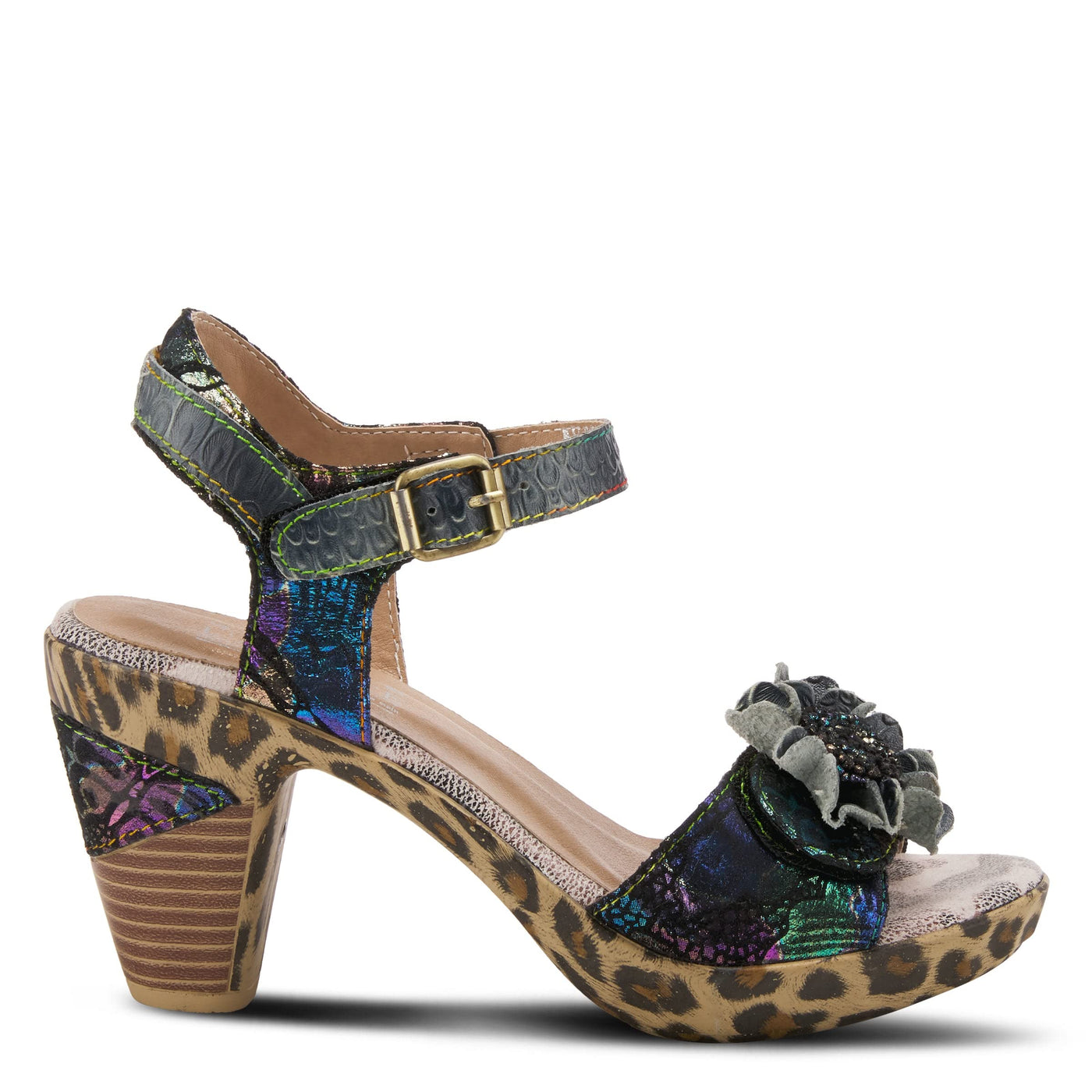 Spring Step L'Artiste Women's Wildcat Quarter Strap Sandal Black Multi EU 41 / US 9.5-10