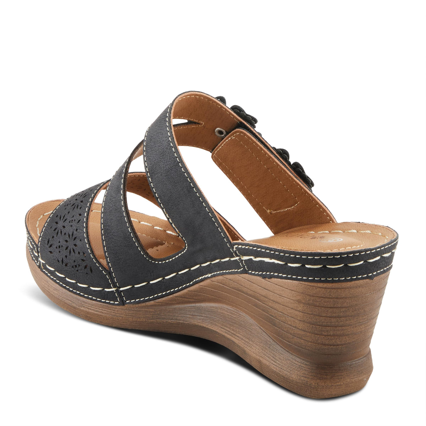 PATRIZIA Women's LOLLY Slide Wedge Sandals Black EU 40 / US 9