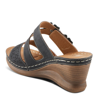 PATRIZIA Women's LOLLY Slide Wedge Sandals Black EU 42 / US 10.5-11