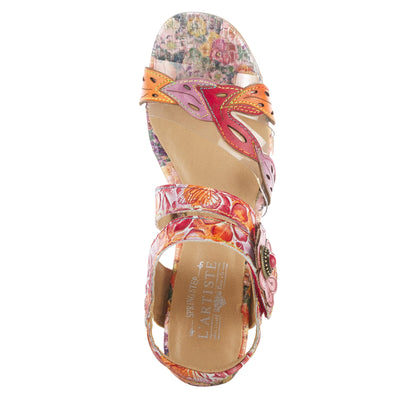Spring Step L'Artiste Women's Caselle Quarter Strap Sandal Red Multi EU 38 / US 7.5-8