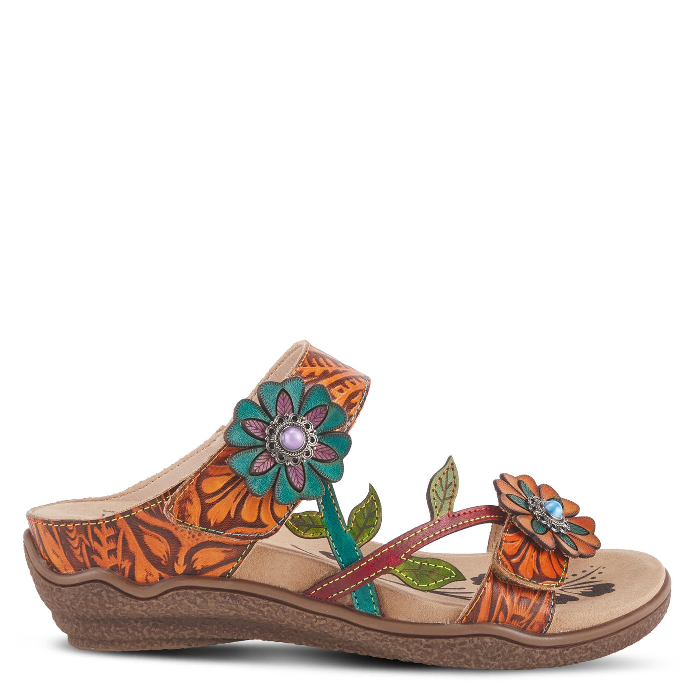 L'Artiste by Spring Step Women's Aymee Sandal, Mango Multi, 7.5-8