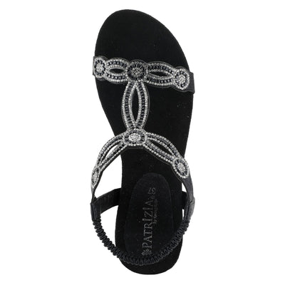 PATRIZIA Women's Shining Ankle Strap Sandal Black EU 38 / US 7.5-8
