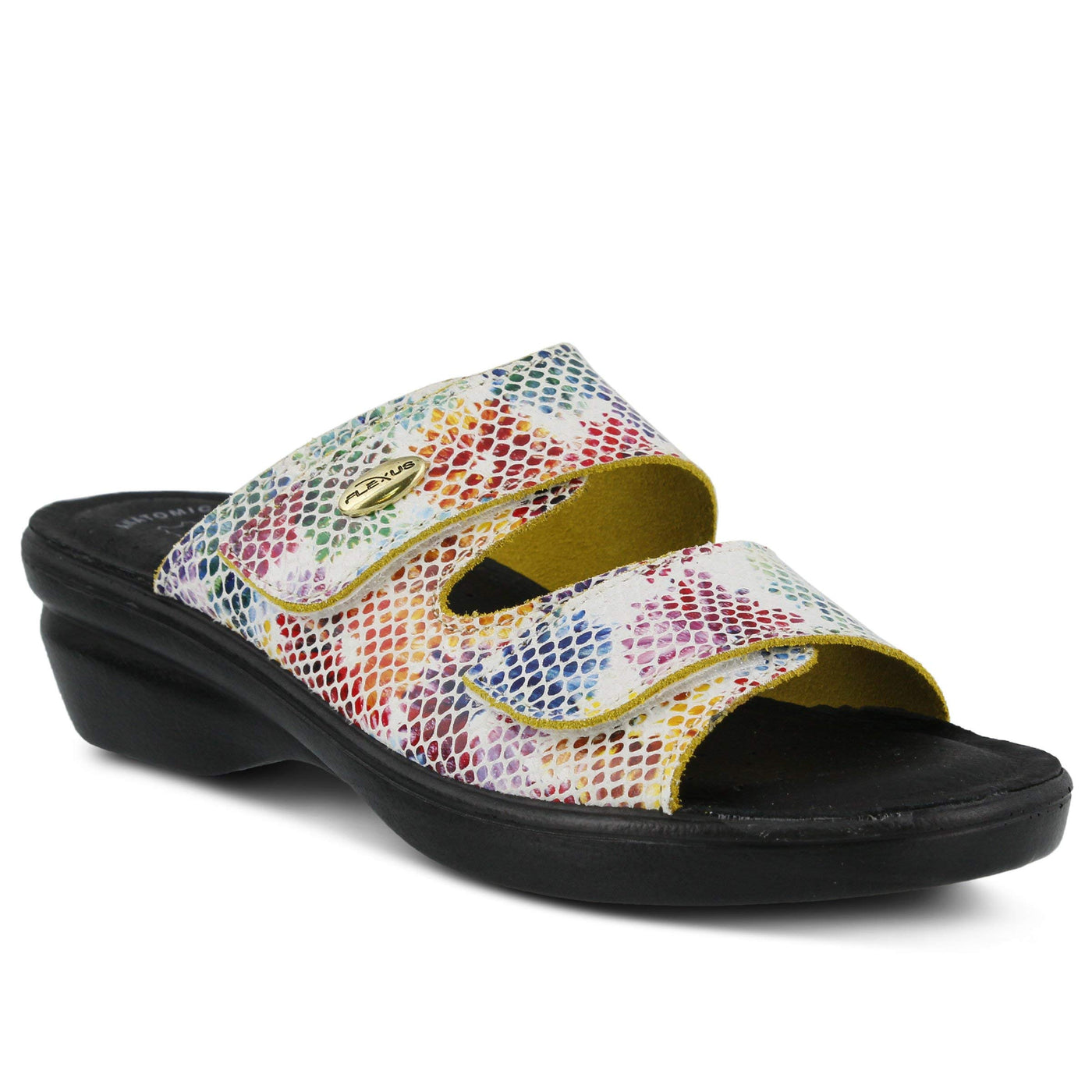 Flexus Women's Kina Slide Sandal White Multi EU 39 / US 8.5