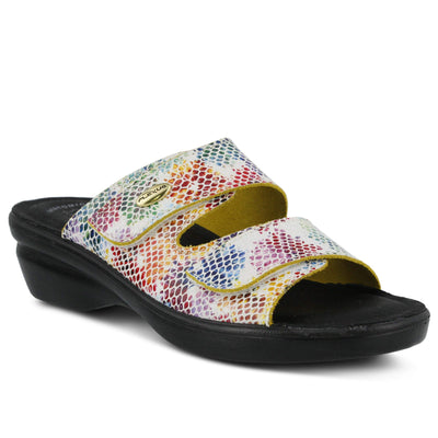 Flexus Women's Kina Slide Sandal White Multi EU 39 / US 8.5