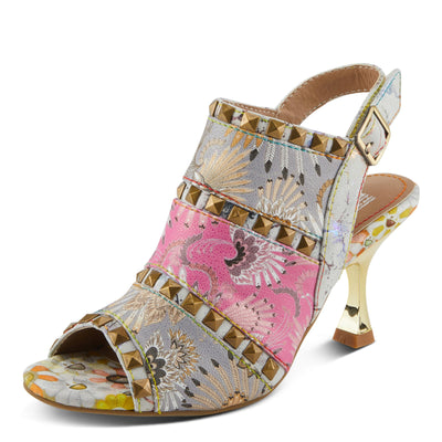 Spring Step L'Artiste Women's CHAVVI Slingback Sandals with Delicate Gold Accents Grey Multi EU 39 / US 8.5