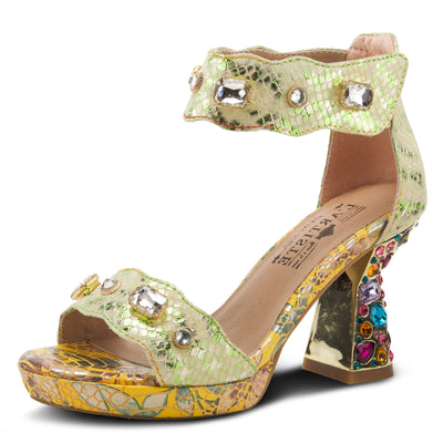 Spring Step L'Artiste Women's Jewell Quarter Strap Sandal Yellow EU 36 / US 5.5-6
