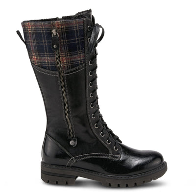 PATRIZIA Spring Step Chickeze Tall Boots for Women - Pull-On Ladies Boots with Lace-up, Zipper Closure - Womens Boots for Outdoor - Black Multi EU 39 / US 8.5