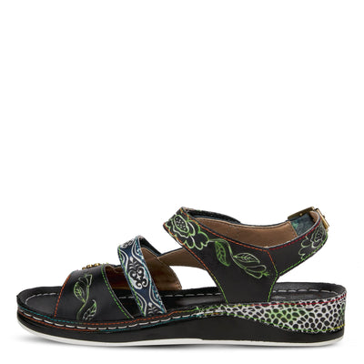 L�Artiste by Spring Step Women's Sumacah-bm Slide Sandal, Black/Multi, 40 EU/9 M US
