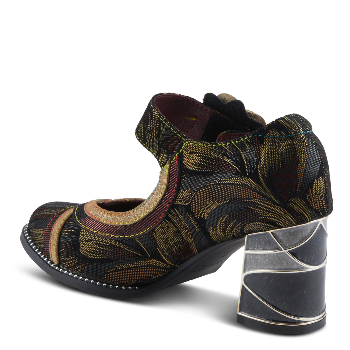 L'Artiste by Spring Step Women's Beverly Hills Mary Jane Heeled, Gold Multi, 9