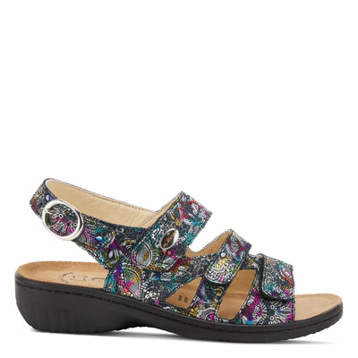 Flexus Women's Acamar-Flora Slingback Sandal Black Multi EU 40 / US 9