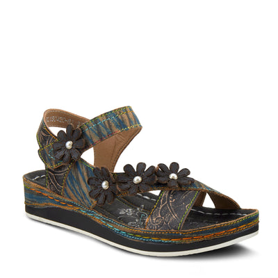 Spring Step L'Artiste Women's Mahvash Ankle Strap Sandal Black Multi EU 36 / US 5.5-6