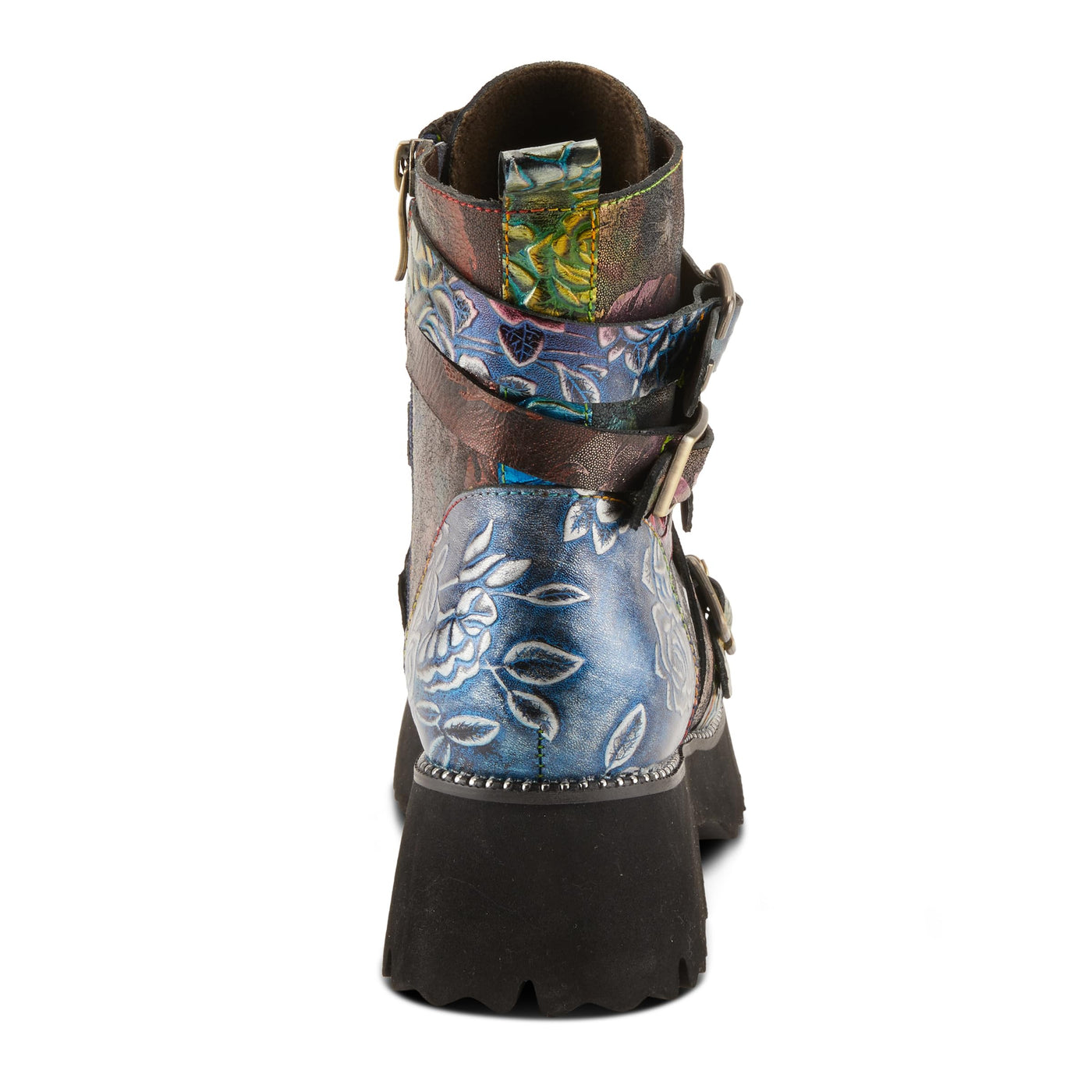 Spring Step L'Artiste Women's Rosaleen Leather Bootie Blue Multi EU 36 / US 5.5-6