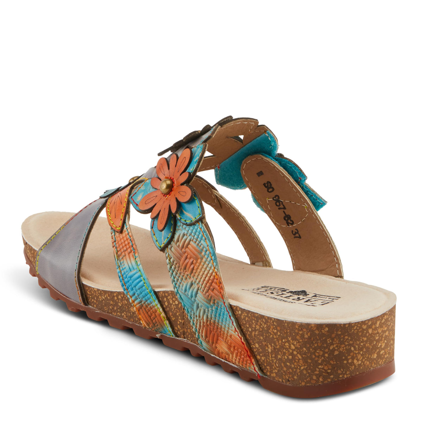 Spring Step L'Artiste Women's LAVONDA - Hand-Painted Floral Sandals with Padded Footbed