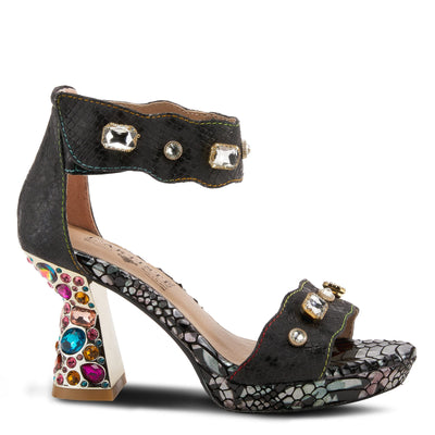 Spring Step L'Artiste Women's Jewell Quarter Strap Sandal Black EU 41 / US 9.5-10