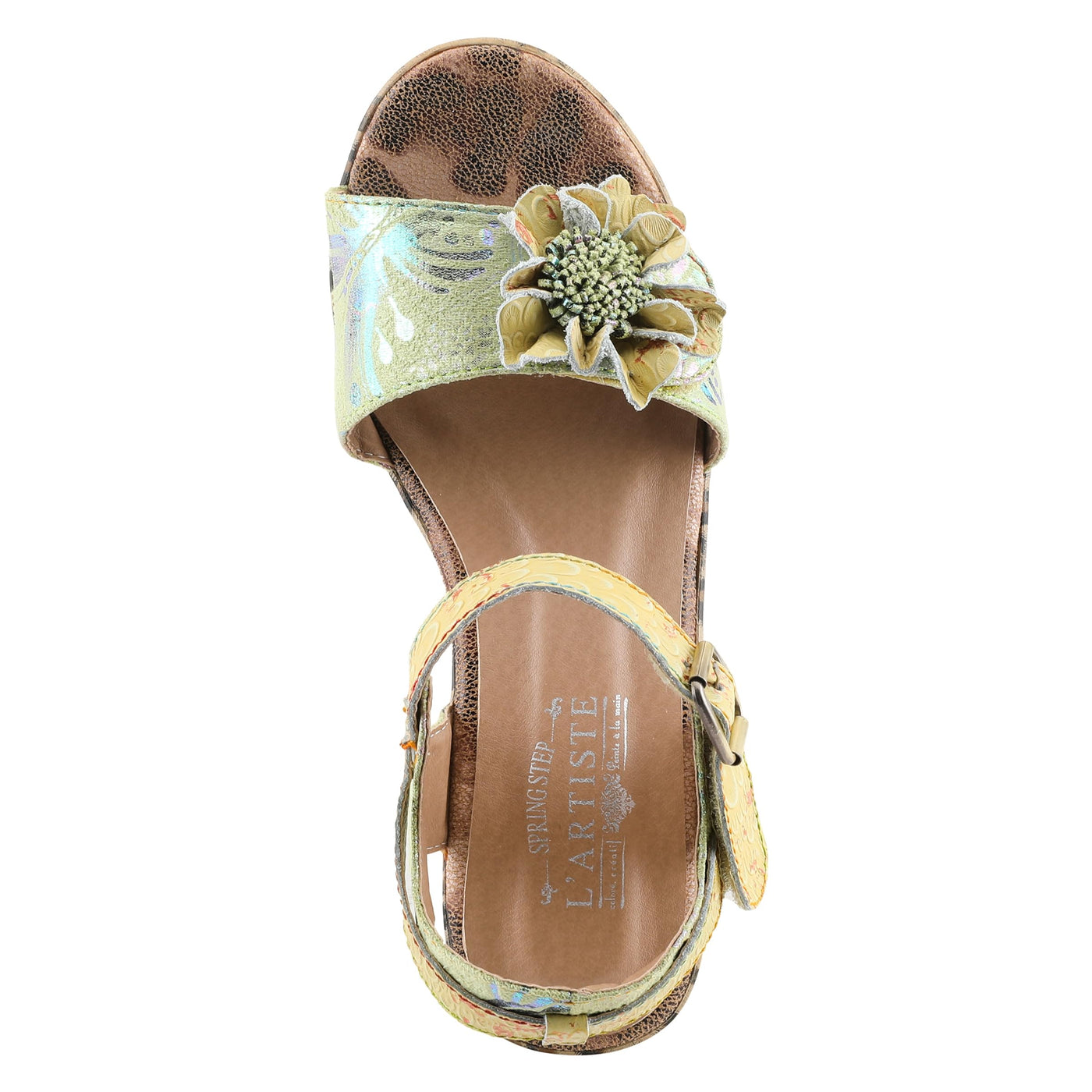 Spring Step L'Artiste Women's Wildcat Quarter Strap Sandal Lime Green Multi EU 35 / US 5