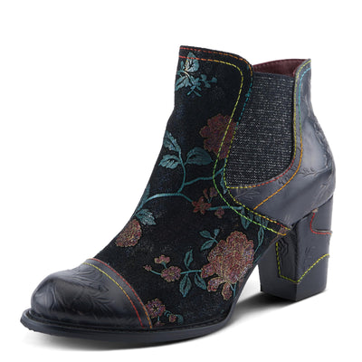 Spring Step L'Artiste Ceja Women's Embossed Floral Bootie - Cap Toe, Eye-Catching Ankle Boots with Unique Patterns
