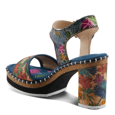 L'Artiste by Spring Step Women's Charisma Sandal, Navy Multi, 8.5