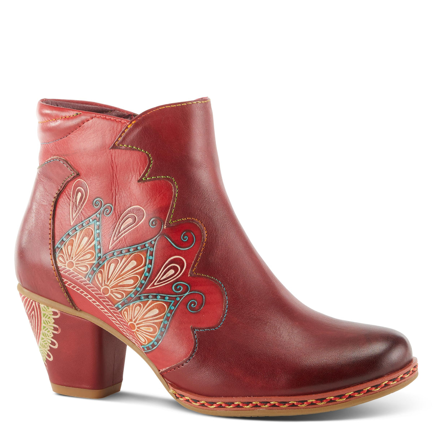 Spring Step L`Artiste Women's Zamihi Leather Bootie Red EU 36 / US 5.5-6