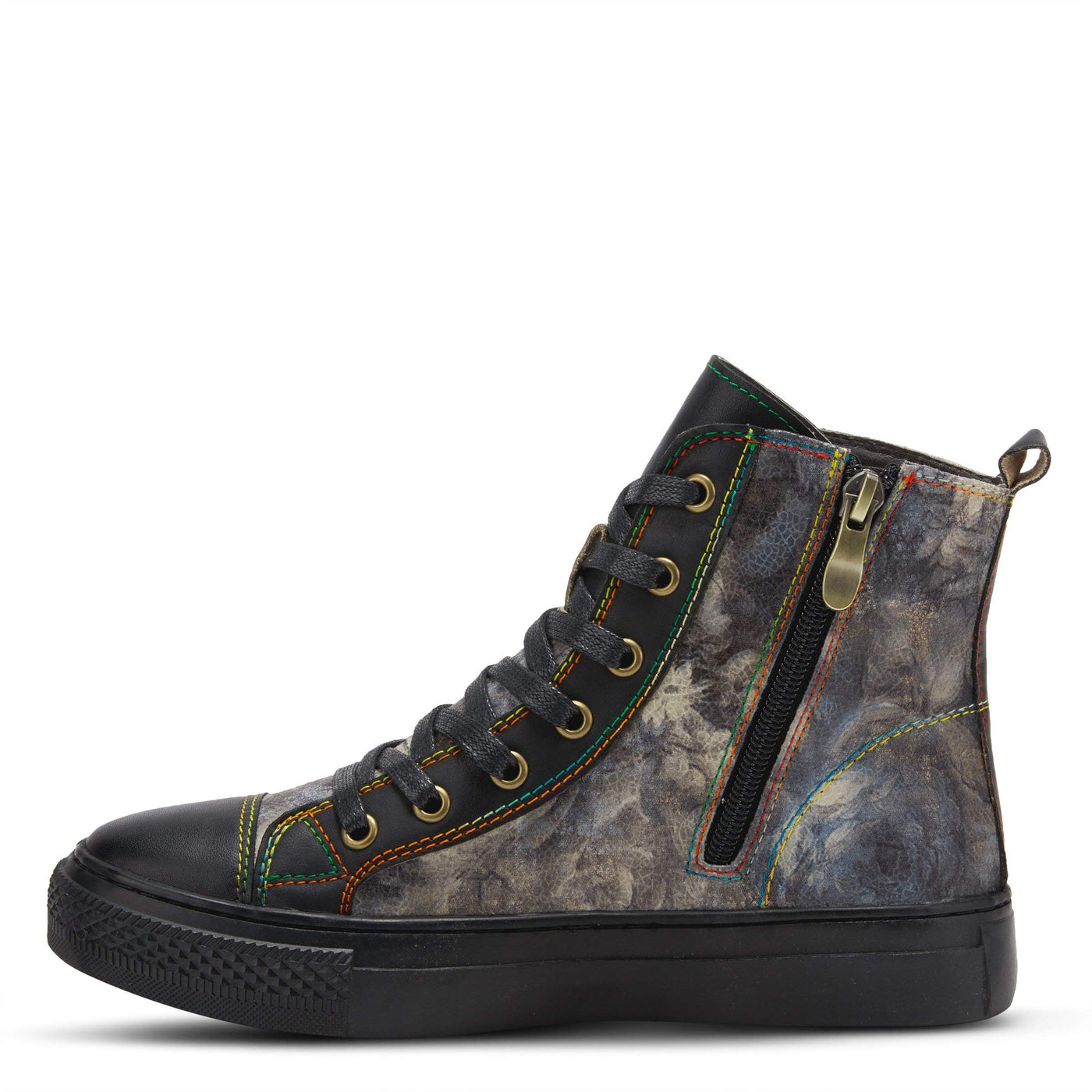 Spring Step L'Artiste' Women's Combat-Rose Fashion Boot, Black, 5.5-6