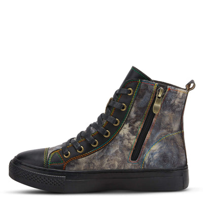 Spring Step L'Artiste' Women's Combat-Rose Fashion Boot, Black, 5.5-6