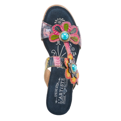 Spring Step L'Artiste Women's Bari Slide Sandal Navy Multi EU 42 / US 10.5-11