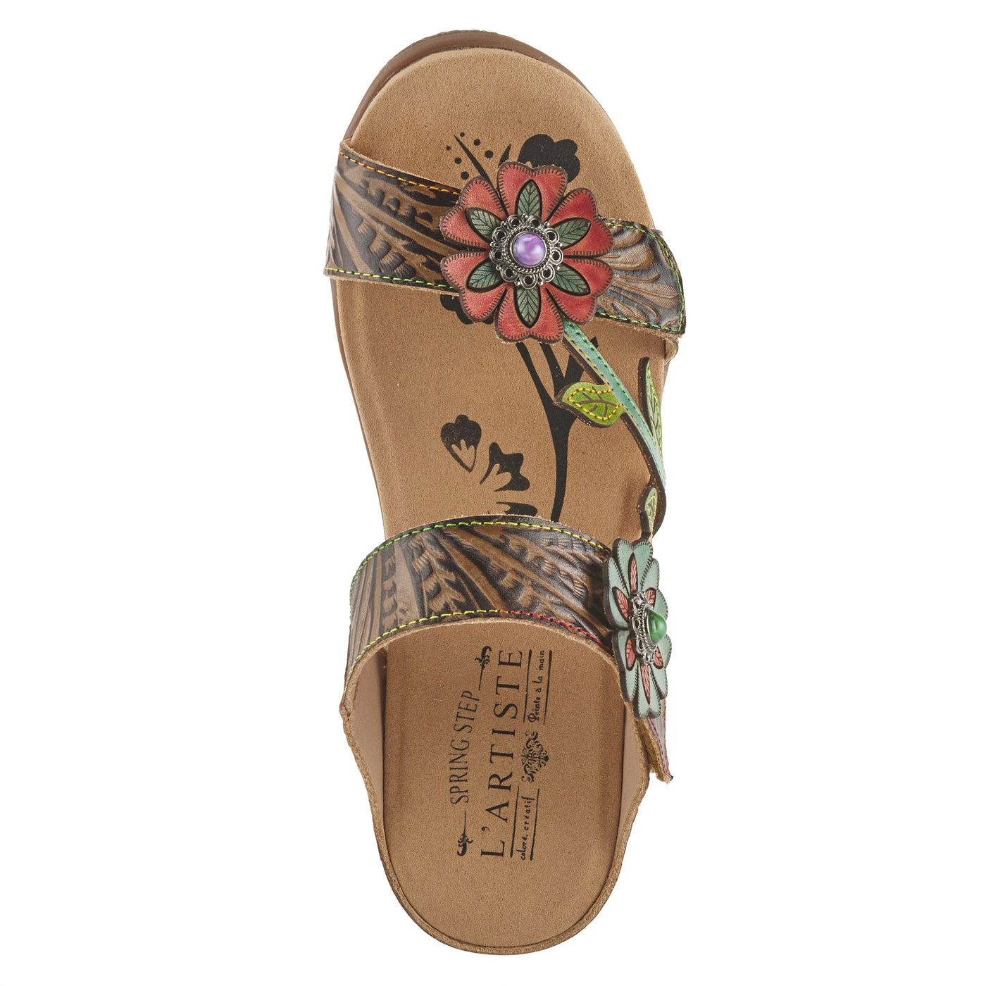 Spring Step L'Artiste Women's Aymee Slide Sandal Taupe Multi EU 41 / US 9.5-10