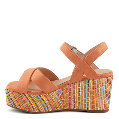 PATRIZIA Women's RAINBOWFUN Multicolor Quarter Strap Wedge Sandals Apricot EU 42 / US 10.5-11