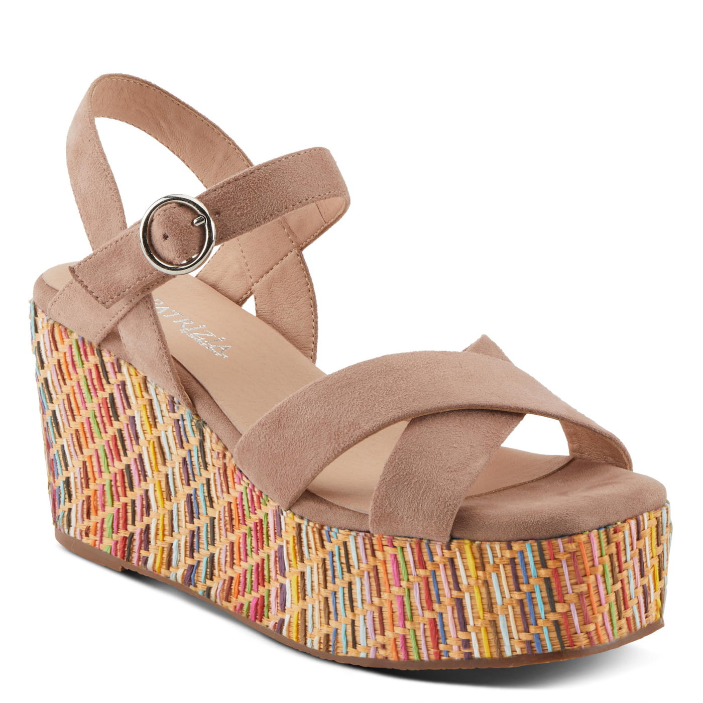 PATRIZIA Women's RAINBOWFUN Multicolor Quarter Strap Wedge Sandals Mauve EU 40 / US 9