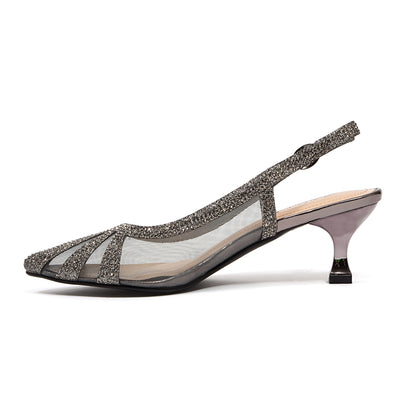 Ninety Union Macy Rhinestone Trimmed Sling Back, Pewter, 10