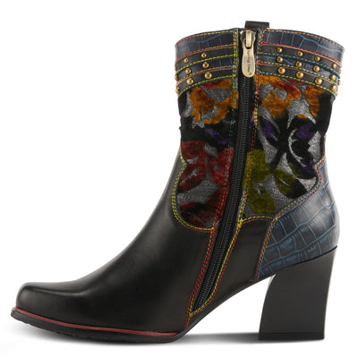 Spring Step L'Artiste Women's Happytime Leather Bootie Black Multi EU 37 / US 6.5-7