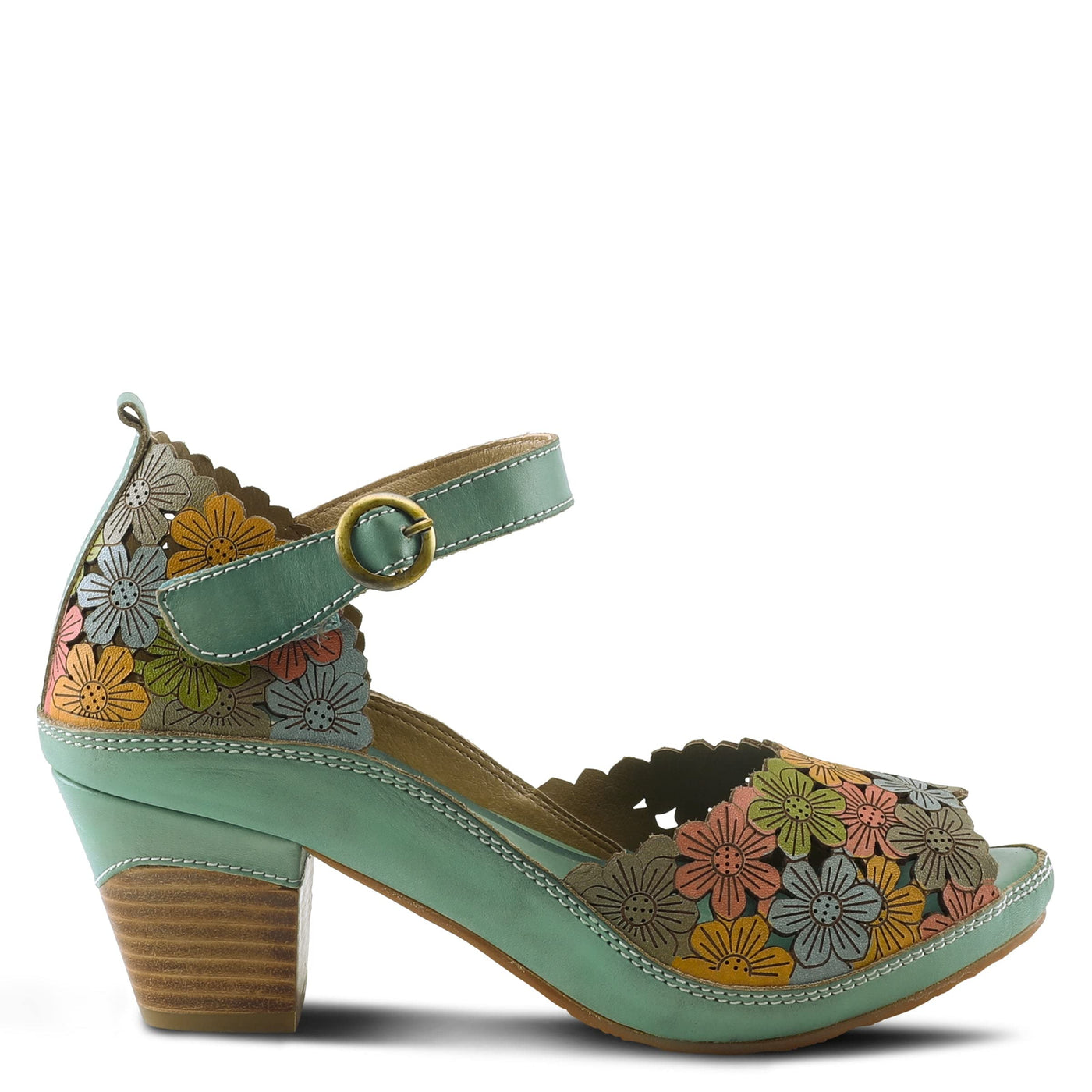 Spring Step L'Artiste Women's Avnia Ankle Strap Shoe Blue Multi EU 41 / US 9.5-10