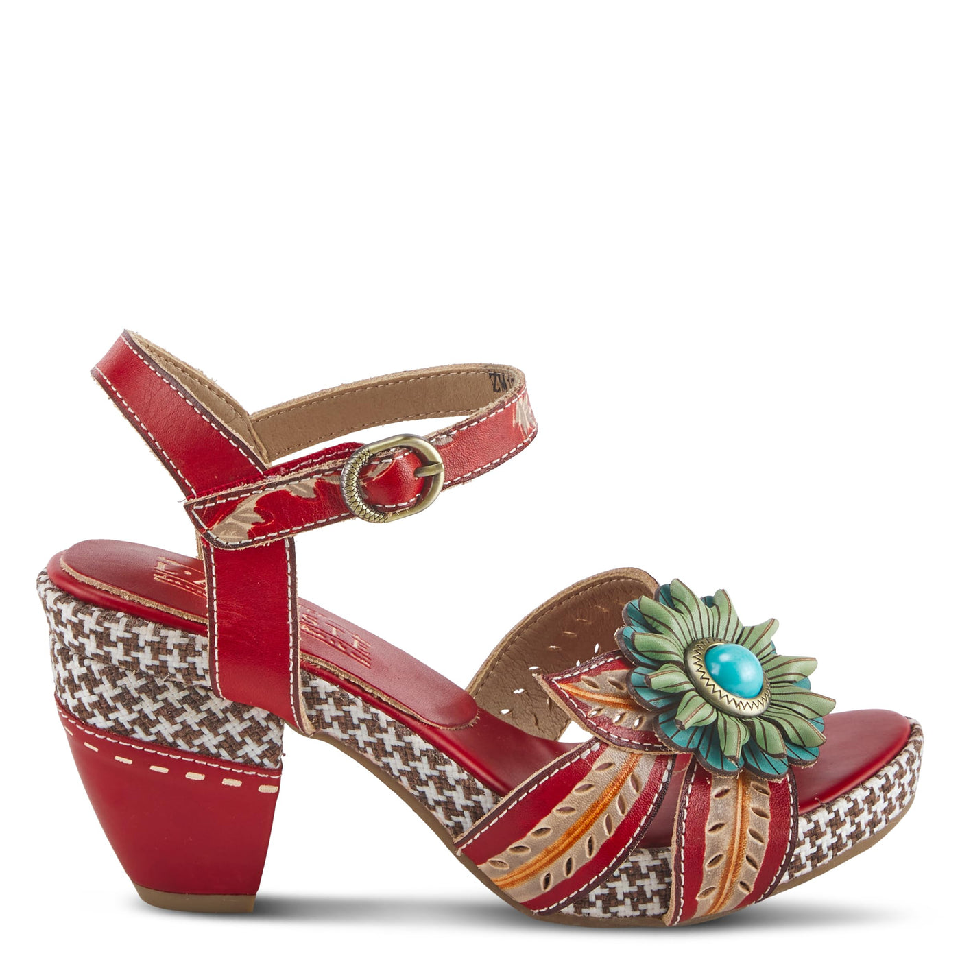 Spring Step L'Artiste Women's Astarr Ankle Strap High Heel Sandal Red Multi EU 39 / US 8.5