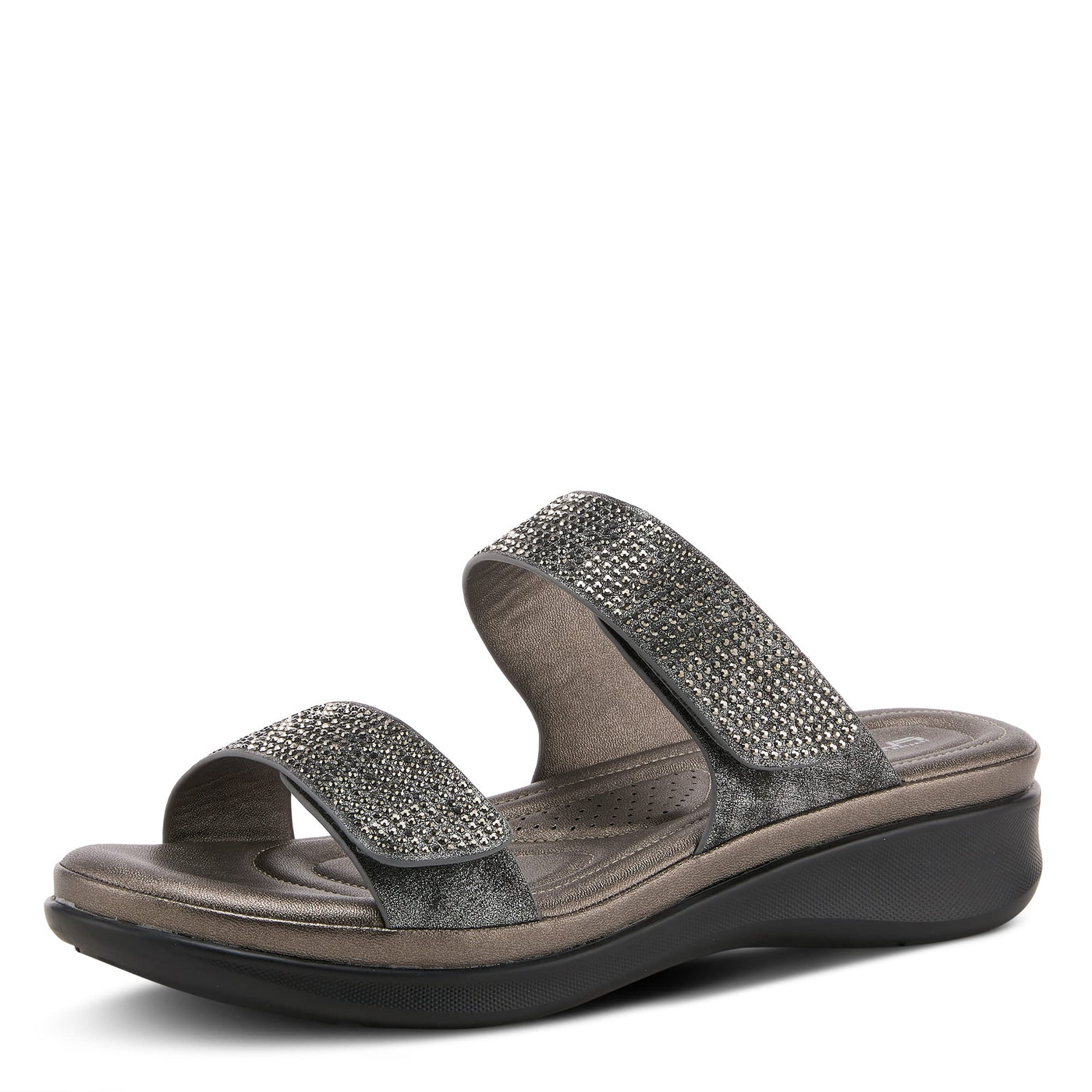 Flexus Women's Bling Slide Sandal Pewter EU 37 / US 6.5-7