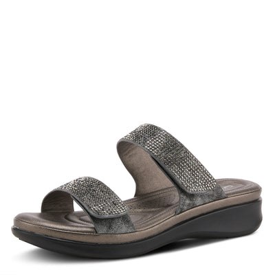 Flexus Women's Bling Slide Sandal Pewter EU 37 / US 6.5-7