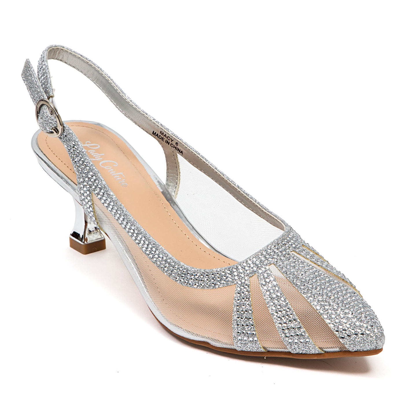 Ninety Union Macy Rhinestone Trimmed Sling Back, Silver, 5