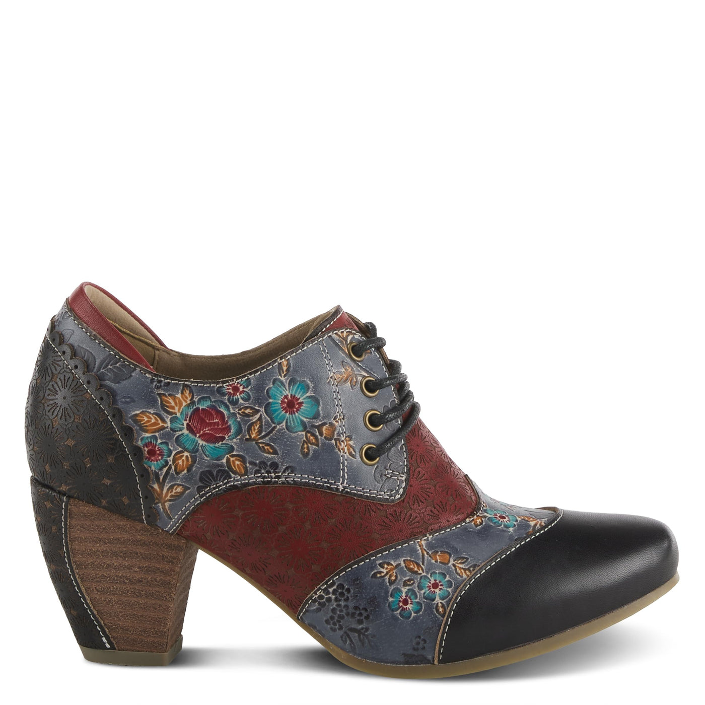L'Artiste by Spring Step Women's Adelvice-Fleur Oxford Boot, Black Multi, 5