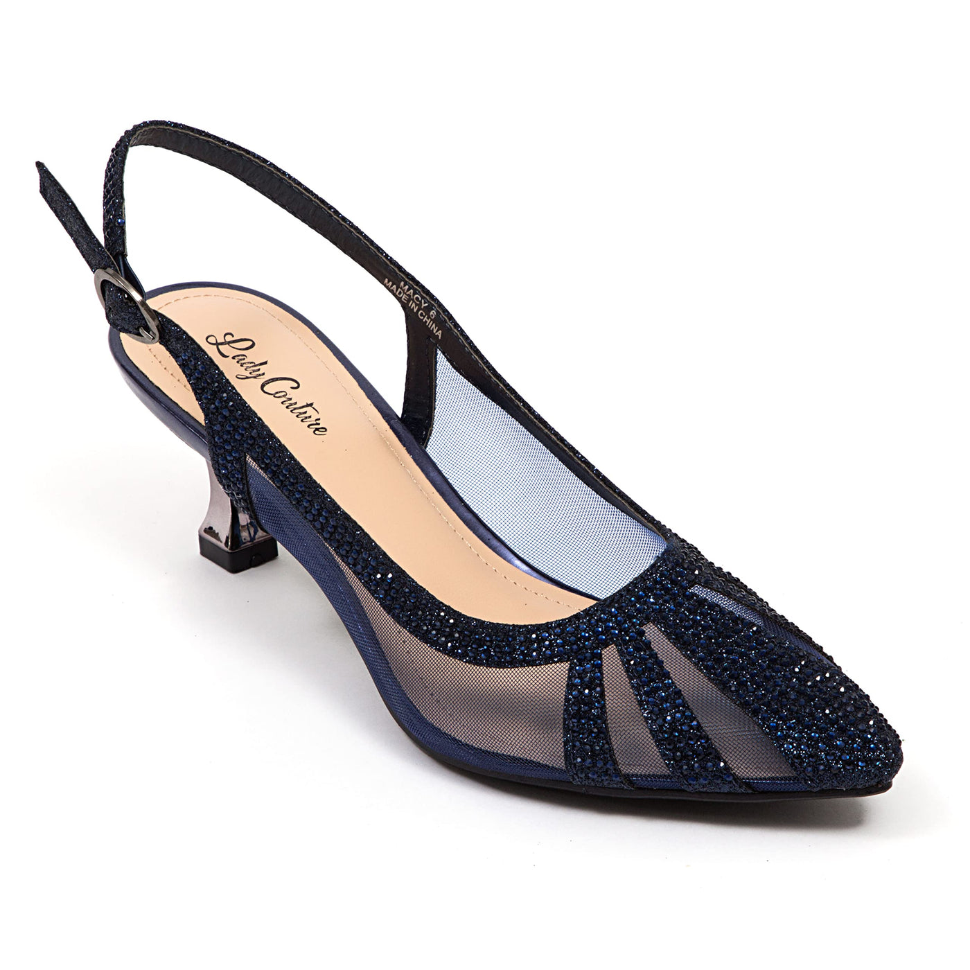 Ninety Union Macy Rhinestone Trimmed Sling Back, Navy, 8