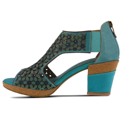 L'Artiste by Spring Step Hibiskus Turquoise Shoe US 5.5-6