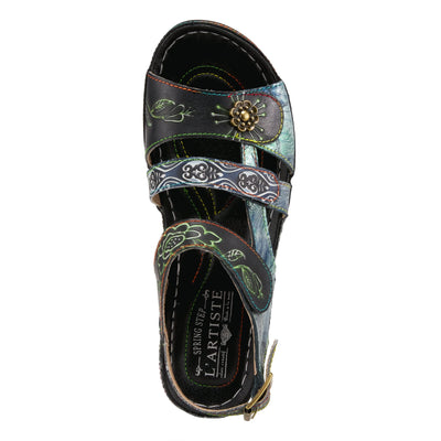 L�Artiste by Spring Step Women's Sumacah-bm Slide Sandal, Black/Multi, 41 EU/9.5-10 M US