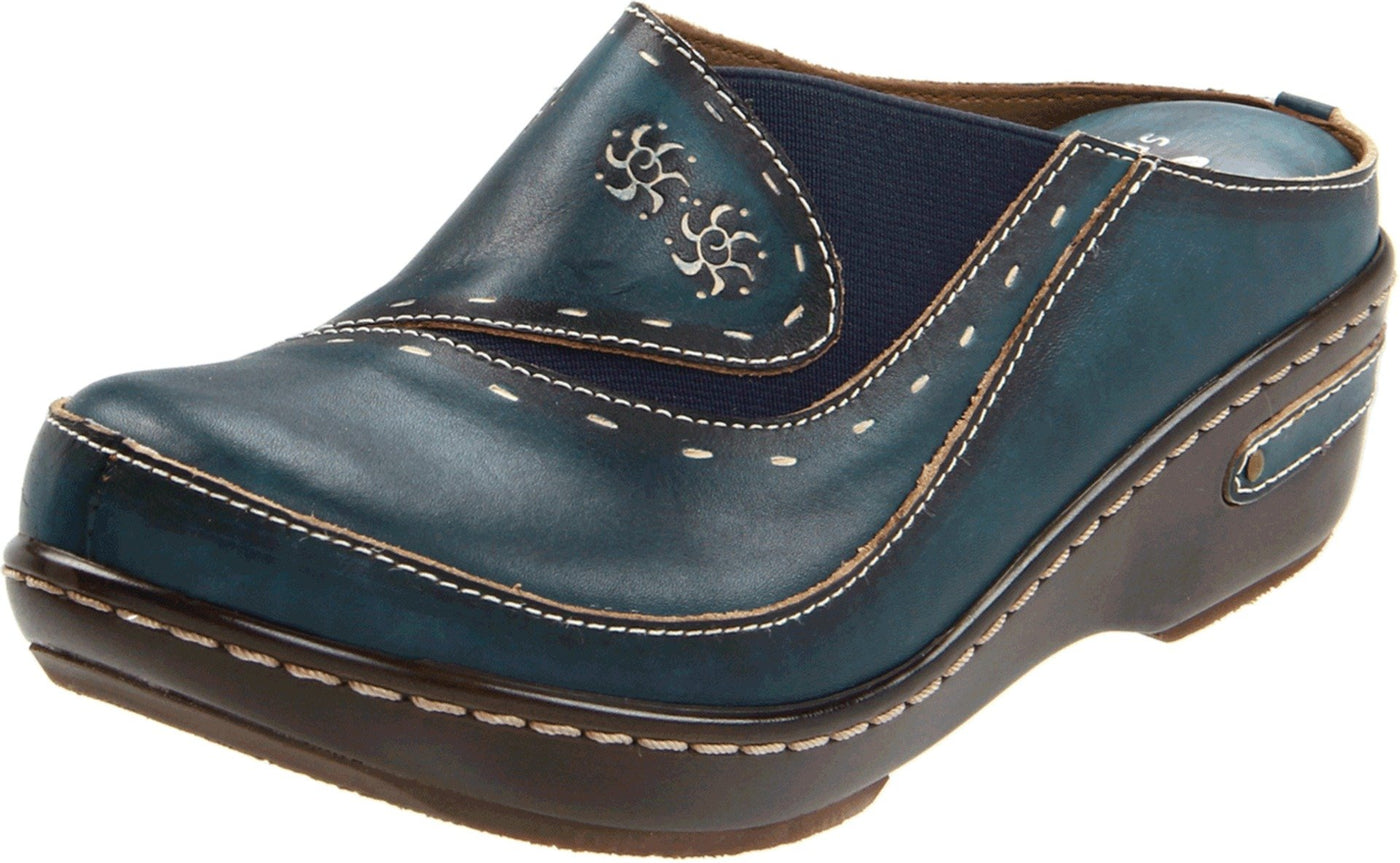 L'Artiste by Spring Step Women's Chino Mule, Teal Blue, 43 EU/11.5-12 M US